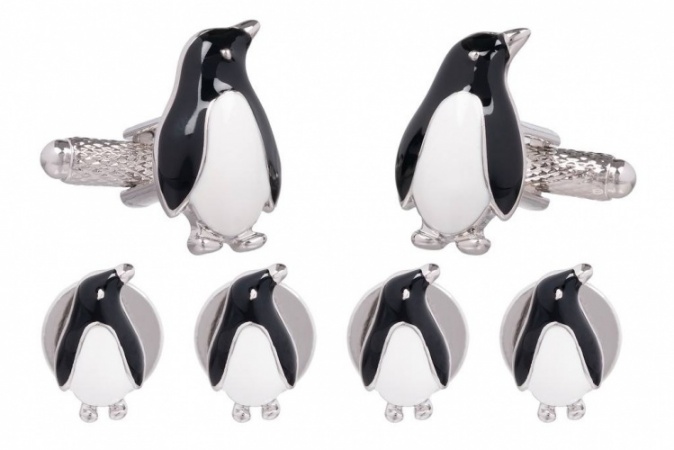 Penguin Cufflinks and Dress Studs Set